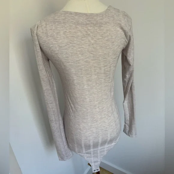 Tan Ribbed Fitted Bodysuit - Picture 3 of 4